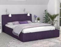Luxusní postel FLORIDA 140x200 s kovovým zdvižným roštem FIALOVÁ